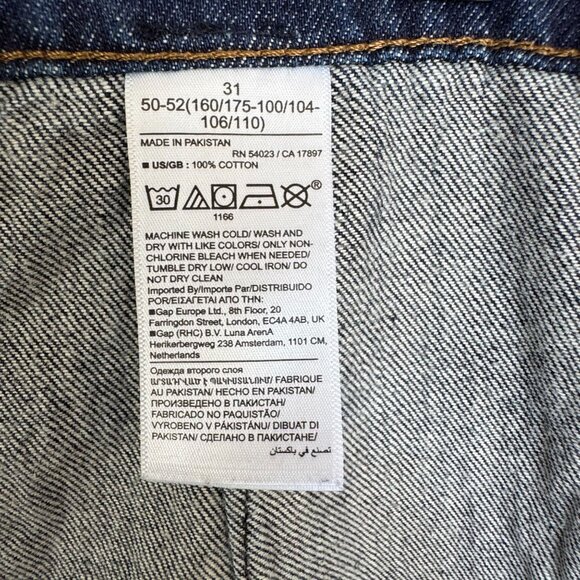 Banana Republic Premium Denim High Rise Relaxed Tapered Dark Blue Jeans Size 31 - Picture 14 of 16